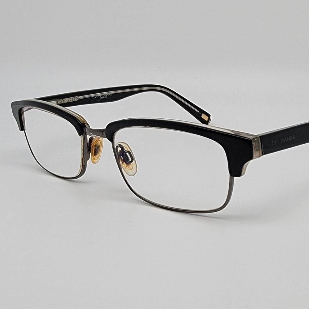 Jeff Banks London JB019 Richmond Black Eyeglasses Frame w/ Flexhinge 52-18-140